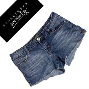 🛍️3/$40 streetwear society Denim Shorts  Blue Jeans Size 11